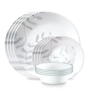 �R���[�� �t���[�C���O�t�@�[�� �K���X�H�� 12�_�Z�b�g 4�l�p Corelle Flowing Fern 12-Piece Glass Dinnerware Set (Service for 4) �y�����񂹏��i�z