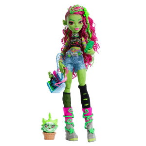 �����X�^�[�n�C �r�[�i�X�E�}�N�t���C�g���b�v�l�` �y�b�g�E�����t�� Monster High Venus McFlytrap Doll with Pet Chewlian and Accessories �y�����񂹏��i�z