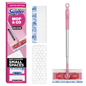 �X�E�B�b�t�@�[ �s���N ���b�v���S�[ �f���b�N�X �|���|���p�����V�[�g2���t�� Swiffer Pink Limited Edition Mop & Go Deluxe, 2 Sweep Refills �y�����񂹏��i�z