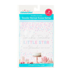 �y�E�H���}�[�g�u�����h�z�E�F�C�g�D�Z���u���[�g �V�[���Z�b�^�[ ��152×183cm Pink/Blue Twinkle Twinkle Gender Reveal Plastic Scene Setter, 5' x 6', by Way To Celebrate �y�����񂹏��i�z