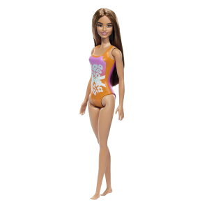 �r�[�`�o�[�r�[�l�` ���C�g�u���E���w�A �s���N���I�����W���� 3�Έȏ� Beach Barbie Doll with Light Brown Hair & Pink-Orange Swimsuit �y�����񂹏��i�z