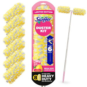 �X�E�B�b�t�@�[ �s���N �_�X�^�[�L�b�g ��1.83m �����p8�� �s���N�����l�[�h�̍��� Swiffer Pink Limited Edition Duster Kit, 6 Feet, 8 Refills, Pink Lemonade Scent �y�����񂹏��i�z