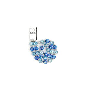 �J�Y��DIY �A�N�����V�����o���r�[�Y�X�g�����h �u���[AB���z���C�g 17�C���` 54�� Cousin DIY Acrylic Shambala Bead Strand, Blue AB/White, 17 in, 54 Piece, Unisex, �y�����񂹏��i�z
