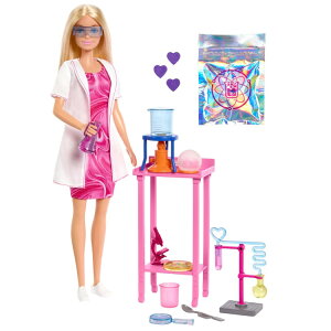 �o�[�r�[ �T�C�G���e�B�X�g�l�` ������E�F�ω������t�� 3�Έȏ� Barbie Scientist Doll with Lab Table & Color-Change Accessories, Ages 3+ �y�����񂹏��i�z