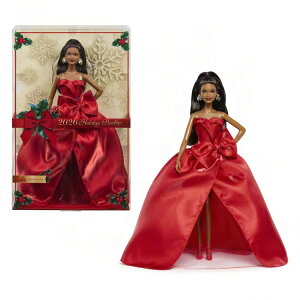 �o�[�r�[ �V�O�l�`���[ 2026 �z���f�[�l�` �u���b�N�w�A ���b�h�h���X Barbie Signature 2026 Holiday Doll, Black Hair and Red Gown �y�����񂹏��i�z