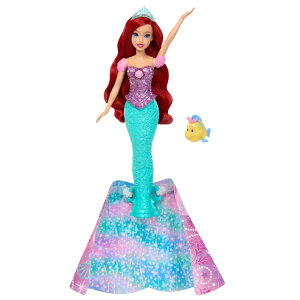 �f�B�Y�j�[�v�����Z�X �A���G�� �l�ԁE�l���ϐg�h�[�� �t�����_�[�E����2�_�t�� Disney Princess Ariel Human-to-Mermaid Transforming Doll with Flounder �y�����񂹏��i�z