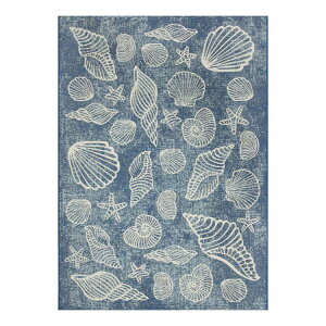 �y����|�C���gUP��1��-11��10���z���C���X�e�C�Y ���O�p���O �V�[�V�F���� ��152×213cm �u���[ Mainstays 5' x 7' Blue Seashell Outdoor Rug �y�����񂹏��i�z