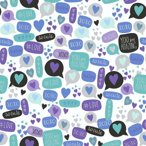 �E�F�[�o���[ �C���X�s���[�V�����Y �R�b�g�� ���u�m�[�g�� �t�@�b�g�N�H�[�^�[���n �u���[�^�p�[�v�� 18×21�C���` Waverly Inspirations Cotton 18inch x 21inch Love Notes Blue Purple Fat Quarter, 1 Piece �y����