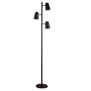 �y�E�H���}�[�g�u�����h�z���C���X�e�C�Y LED�t���A�����v ��158cm 3�������� �}�b�g�u���b�N Mainstays 62.2 Inch LED Floor Lamp with 3 Adjustable Lights, Matte Black Finish �y�����񂹏��i�z