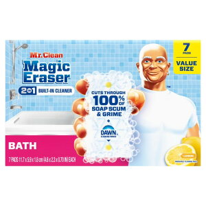 �~�X�^�[�N���[�� �}�W�b�N�C���[�T�[ 2�C��1�����p�N���[�j���O�X�|���W 7�� Mr. Clean Magic Eraser Sponge, Bathroom Cleaner, 2 in 1 Bath, 7ct �y�����񂹏��i�z