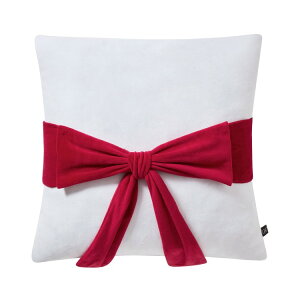 �}�C�e�L�T�X�n�E�X �N�b�V���� ��50×50cm �x���x�b�g ���{���f�U�C�� �z���C�g ���b�h My Texas House 20inch x 20inch White/Red Velvet Bow Decorative Pillow �y�����񂹏��i�z