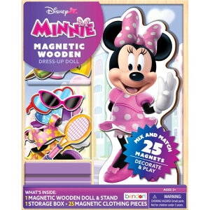�f�B�Y�j�[�W���j�A �~�j�[�}�E�X �ؐ��}�O�l�b�g�����ւ��h�[�� 25�_ 3�Έȏ� Disney Minnie Mouse Wooden Magnetic Dress-Up Doll, 25 Pieces, Ages 3+ �y�����񂹏��i�z