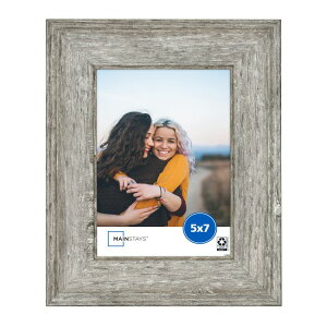 �y�E�H���}�[�g�u�����h�z���C���X�e�C�Y �t�H�g�t���[�� ��13×18cm ���X�e�B�b�N�O���[ Mainstays ? 5x7 Picture Frame ? Rustic Gray Tabletop Photo Frame �y�����񂹏��i�z