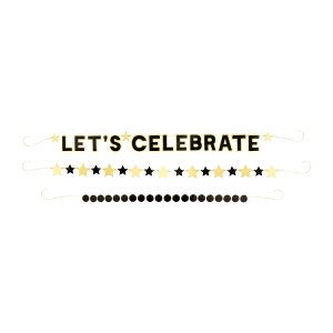 �y�E�H���}�[�g�u�����h�z�E�F�C�g�D�Z���u���[�g �o�i�[�Z�b�g 3�_ Let's Celebrate Starry Banner Set, 3 Pieces, by Way To Celebrate �y�����񂹏��i�z
