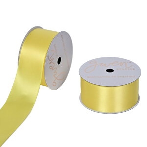 �O�E�F���X�^�W�I �u���C�g�C�G���[ �T�e�����{�� ��3.8cm��×��3.7m Gwen Studios 1.5inch Brite Yellow Satin Ribbon, 4 Yards �y�����񂹏��i�z