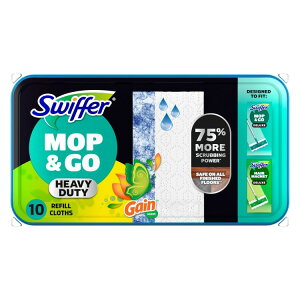 �X�E�B�b�t�@�[ ���b�v���S�[ ���ϋv�E�F�b�g�����V�[�g �Q�C���̍��� 10�� Swiffer Mop & Go Heavy Duty Wet Refills, Gain, 10 Count �y�����񂹏��i�z