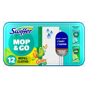 �X�E�B�b�t�@�[ ���b�v���S�[ �E�F�b�g�����V�[�g �Q�C���̍��� 12�� Swiffer Mop & Go Wet Refills, Gain, 12 Count �y�����񂹏��i�z