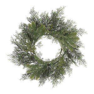 �y�E�H���}�[�g�u�����h�z���C���X�e�C�Y �O���[���p�C�����[�X ��46cm Mainstays 18 inch Artificial Green Pine Round Wreath, for Door or Wall, Metal Base �y�����񂹏��i�z