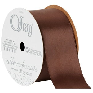 �I�t���C �u���E�� �ЖʃT�e�� �|���G�X�e�����{�� ��3.8cm��×��3.7m Offray Ribbon, Brown 1 1/2 inch Single Face Satin Polyester Ribbon, 12 feet �y�����񂹏��i�z