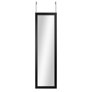�y�E�H���}�[�g�u�����h�z���C���X�e�C�Y �h�A�|���~���[ �u���b�N ��36×127cm Mainstays Over-the-Door Rectangular Mirror, Black, 14inch x 50inch �y�����񂹏��i�z