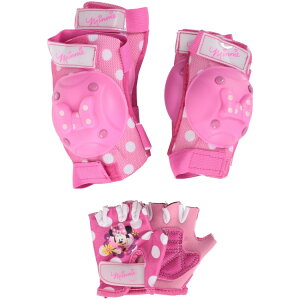 �x�� �f�B�Y�j�[ �~�j�[�}�E�X �v���e�N�^�[�E�O���[�u�Z�b�g �s���N Bell Disney Minnie Mouse Protective Pad & Glove Set �y�����񂹏��i�z
