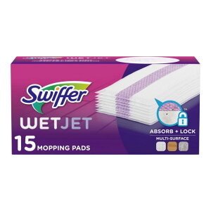 �X�E�B�b�t�@�[ �E�F�b�g�W�F�b�g ���b�v�p�����N���[�j���O�p�b�h 15�� Swiffer Wet Jet Mop Cleaning Pads Refill, Floor Cleaner, 15 Count �y�����񂹏��i�z
