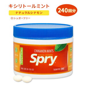 �L�V���A �X�v���C �L�V���g�[���~���g �V�i���� 240��(144g) XLEAR Spry Natural 100% Xylitol Mints Cinnamon �L�V���g�[���y�����񂹏��i�z�y���킹�Ĕ��������z