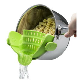 【在庫限り】シリコン製湯切り スナップアンドストレイン ライムグリーン Kitchen Gizmo (キッチンギズモ)