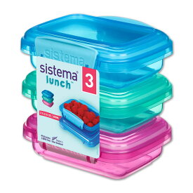 システマ ランチ 食品容器 3個セット 各200ml Sistema to go lunch 緑・ピンク・青 ランチボックス