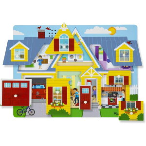 �����b�T���_�O �������̒� �T�E���h�p�Y�� �ؐ��y�O�p�Y�� 8�s�[�X Melissa & Doug Around The House Sound Puzzle - Wooden Peg Puzzle (8 pcs) �y�����񂹏��i�z