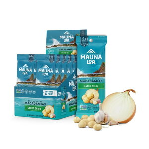 �}�E�i���A �K�[���b�N�I�j�I�����[�X�g�}�J�_�~�A�i�b�c 12�ܓ��� Mauna Loa Garlic Onion Roasted Macadamia Nuts, 12 Pack of 1 oz Single Serve Snack �y�����񂹏��i�z