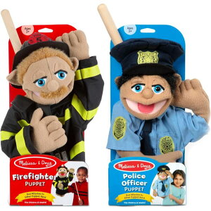 �����b�T���_�O ���X�L���[�p�y�b�g�Z�b�g �x�@�������h�m Melissa & Doug Rescue Puppet Set - Police Officer and Firefighter �y�����񂹏��i�z
