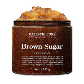 マジェスティックピュア ブラウンシュガー ボディスクラブ 283g (10oz) Majestic Pure Brown Sugar Body Scrub ボディソープ 海外 アメリカ うるおい 敏感肌