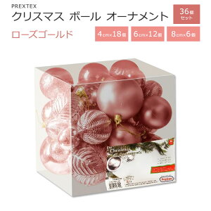 yXߋő勉MAX4000~OFFN[|zNX}X {[ I[ig [YS[h 36Zbg PREXTEX Christmas Ball Ornaments Rose Gold  fR 咆 3TCY 8cm 6cm 4cm 6fUC p[eB[