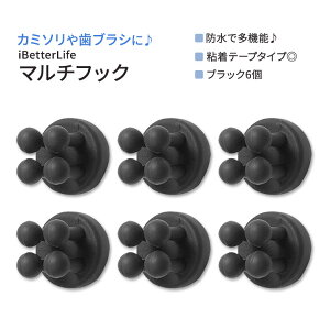 �A�C�x�^�[���C�t �J�~�\���z���_�[ �V�����[�t�b�N�p 6�� �u���b�N iBetterLife Razor Holder for Shower Hooks 6Pcs Black �h�� �S���� �Ǌ|�� �䓁