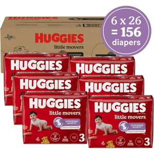 �n�M�[�Y ���ނ� ���g�����[�o�[�Y �T�C�Y3 �i��7kg - 13kg�����j26��×6�p�b�N 156�� Huggies Diapers, Little Movers Baby Diapers�y�����񂹏��i�z�y���킹�Ĕ��������z