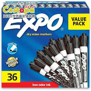 yAJtFAzGLX| hCC[X}[J[ zCg{[h}[J[ ubN 36{ EXPO Dry Erase Markers, Chisel Tip, Black Pack of 36 y񂹏izy킹Ĕz
