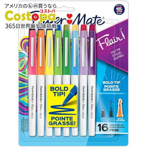 yAJtFAzy[p[Cg tAy tFg`bv 1.2mm  16FPaper Mate Flair Pens, Felt Tip Pens, Bold Tip (1.2 mm), Assorted Colors, 16 County񂹏izy킹Ĕz