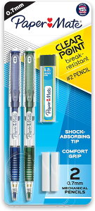 �y�[�p�[���C�g �N���A�|�C���g �܂�ɂ����V���[�v�y���V�� 0.7mm HB 2�{ Paper Mate Clearpoint Break-Resistant Mechanical Pencils, 0.7mm, HB 2 Lead �y�����񂹏��i�z�y���킹�Ĕ��������z