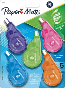 yAJtFAzy[p[Cg Lbhy[p[hCC Ce[v ~jRNV5 Paper Mate Liquid Paper DryLine Mini Correction Tape, Assorted Colors, 5 County񂹏izy