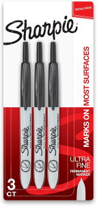 【アメリカフェア】シャーピー レトラクタブルマーカー 極細 黒 3本入り Sharpie Retractable Permanent Markers, Ultra Fine Point, Black, 3 Count【お取り寄せ商品】【合わせて買いたい】