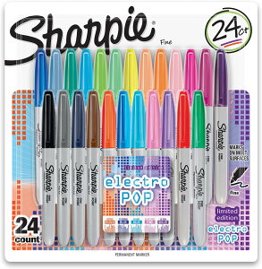 【アメリカフェア】シャーピー エレクトロポップ パーマネントマーカー 細 24色入りSharpie Electro Pop Permanent Markers, Fine Point, Assorted Colors, 24 Count【お取り寄せ商品】【合わせて買いたい】