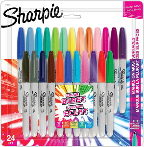 【アメリカフェア】シャーピー カラーバースト パーマネントマーカー 細 24色入り SHARPIE Color Burst Permanent Markers, Fine Point, Assorted, 24 Pack【お取り寄せ商品】【合わせて買いたい】
