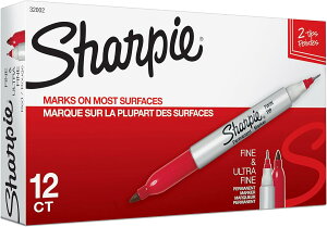 yAJtFAzV[s[ cC`bv }[J[ ׎Ƌɍ׎  12 { SHARPIE Twin Tip Permanent Markers Fine and Ultra Fine Red 12 Count y񂹏izy킹Ĕz