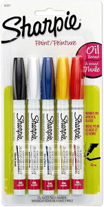 【アメリカフェア】シャーピー 油性マーカー 細 5色入り Sharpie Oil-Based Paint Markers, Fine Point, Assorted Colors, 5 Count【お取り寄せ商品】【合わせて買いたい】