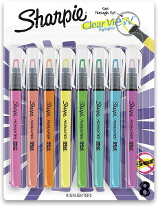 yAJtFAzV[s[ NAr[nCC^[ 8F Sharpie Clear View Highlighter Sticks, Chisel Tip, Assorted Fluorescent, 8 County񂹏izy킹Ĕz