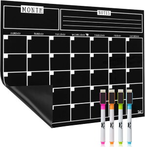 【アメリカフェア】Mr.ペン マグネット式ホワイトボードカレンダー マーカー4本付き ブラック Mr. Pen Magnetic Calendar with 4 Dry Erase Markers 【お取り寄せ商品】【合わせて買いたい】