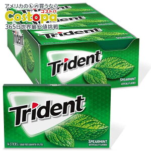 yő2000~OFFN[|zgCfg VK[t[K 12pbN Iׂ10̃t[o[ Trident Spearmint Sugar Free Gum, 12 Packs of 14 Pieces (168 Total Pieces) y񂹏izy킹Ĕz