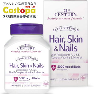 21st Century �w�A �X�L�� �l�C�� �G�N�X�g���X�g�����O�X 90�� 21st Century Hair Skin and Nails Extra Strength Tablets 90 Count �y�����񂹏��i�z�y���킹�Ĕ��������z