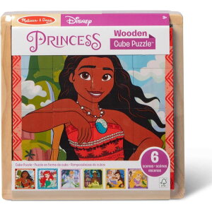 �����b�T���_�O �f�B�Y�j�[ �v�����Z�X �ؐ��L���[�u�p�Y�� 16�s�[�X Melissa & Doug Disney Princess Wooden Cube Puzzle Blocks �y�����񂹏��i�z